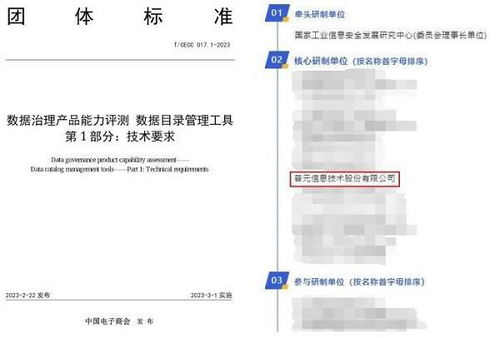 普元核心研制 | 數據要素發展工作委員會首個團體標準正式發布，推動數據處理服務規范化